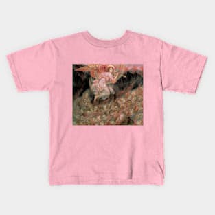 An Angel Piping to the Souls in Hell by Evelyn De Morgan Kids T-Shirt